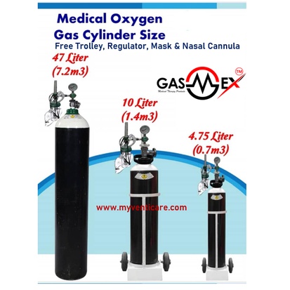 OXYGEN CYLINDER ONLY 47L ( 6.8M3), 50L (7.2M3), 10L (1.4M3) READY STOCK ...