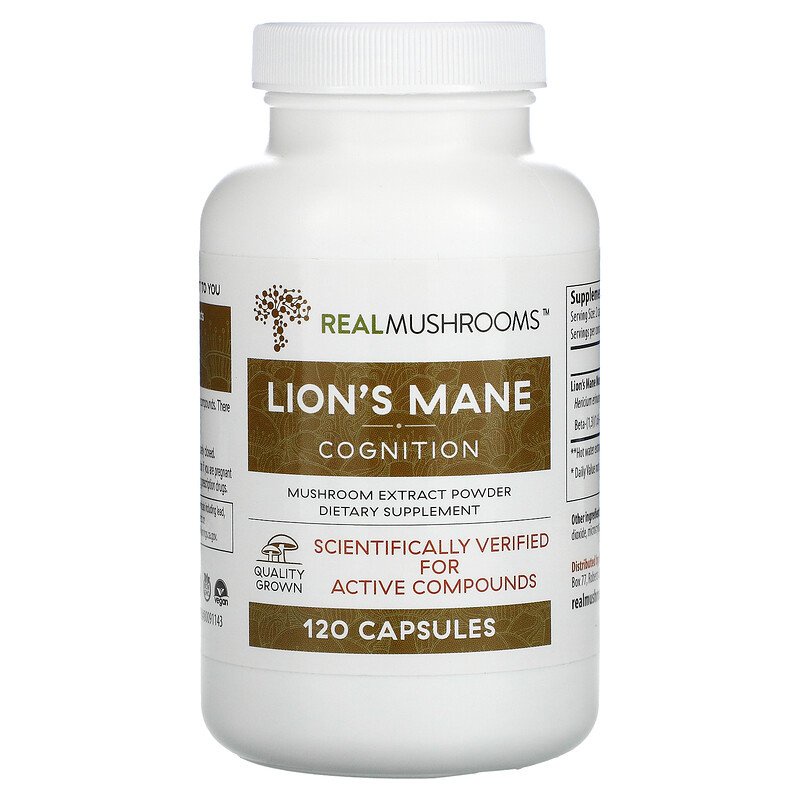 Real Mushrooms, Lion's Mane, Cognition, 120 Capsules | Shopee Malaysia