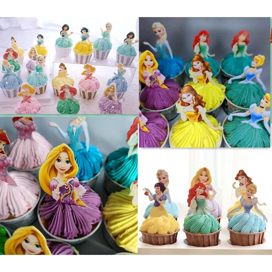 Princess Cake Topper Cupcake Princess Half Body Decoration Set Party ...