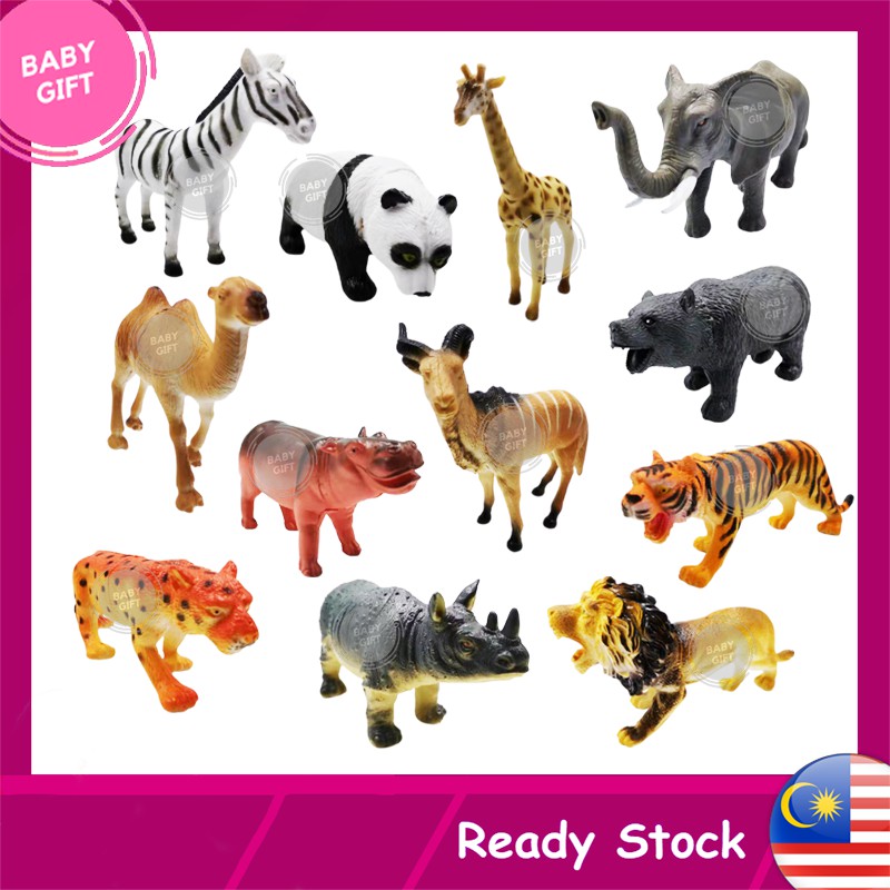 Simulation Wild Animal Toy Kid Action Figure Haiwan Mainan Binatang ...