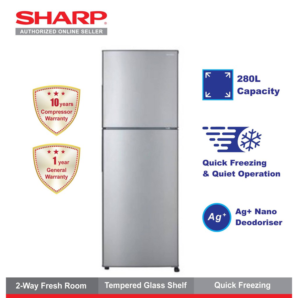 (READY STOCK, 31May can deliver) Sharp 2 Door Refrigerator SJ 285MSS ...