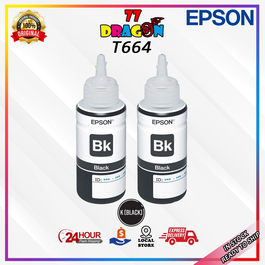 2x EPSON T664 REFILL INK BLACK (70ML) | Shopee Malaysia