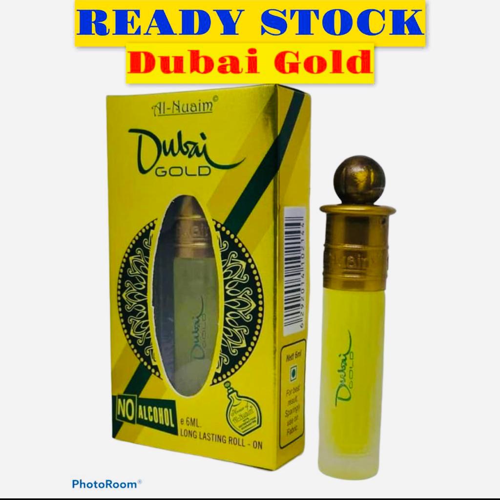 Parfum Huile Al Nuaim Dubai Gold 6ml - Senteur Kesar Chandan - Sans Alcool - Naturel - Neuf