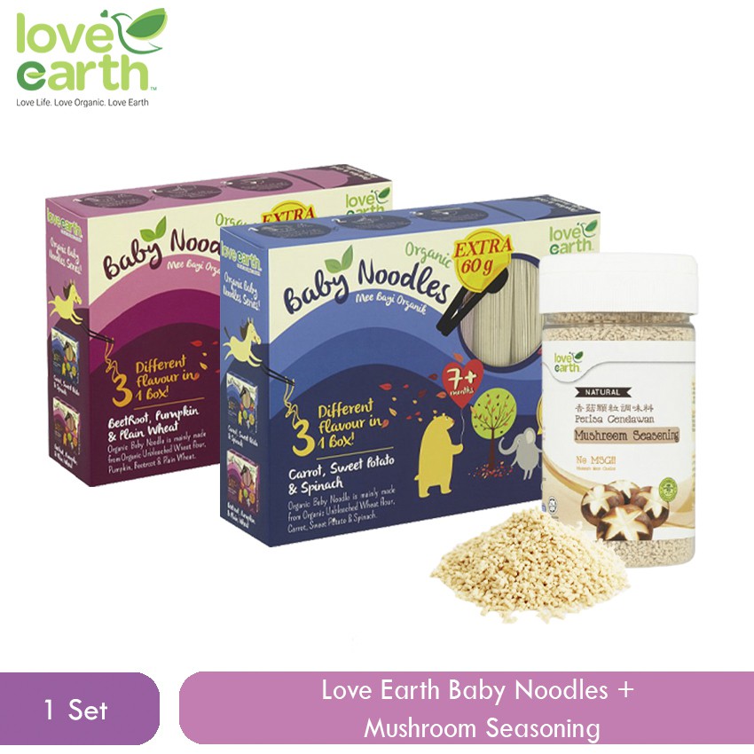 Love Earth Baby Noodles + Mushroom Seasoning Shopee Malaysia
