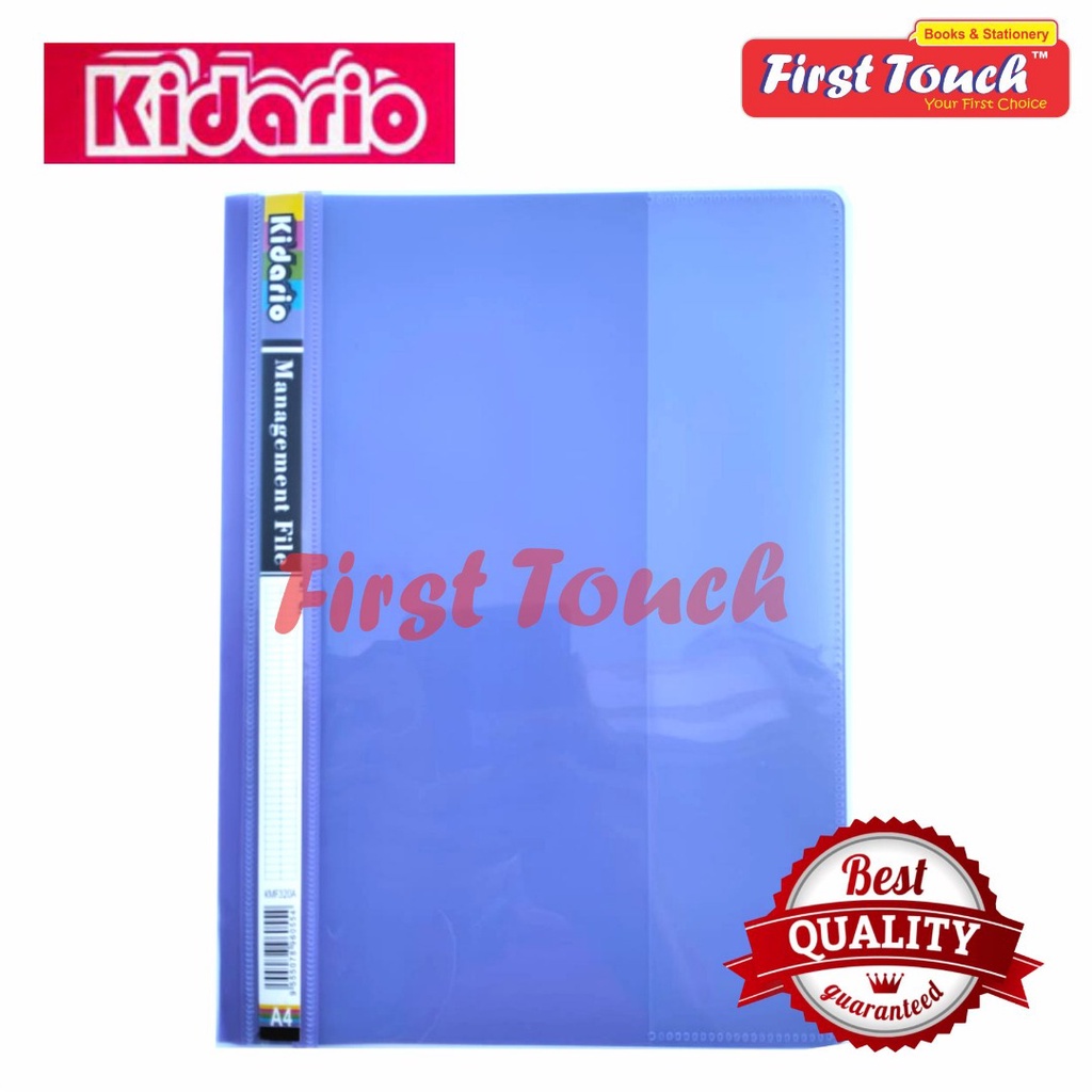 Kidario A4 Size KMF-320A PVC Management File Transparent Cover Fastener ...