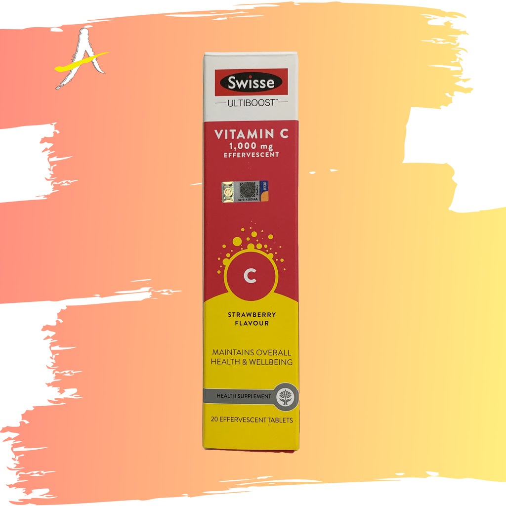 Swisse Ultiboost Vitamin C 1000mg Efferverscent Strawberry Flavour 20's Shopee Malaysia