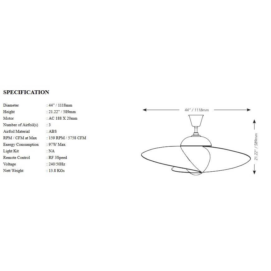 NSB FAN ELLIPTICAL Designer Ceiling Fan | Shopee Malaysia