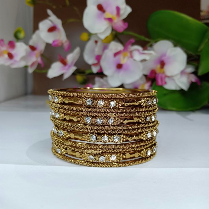 Ready Stock Indian Bollywood Fancy Stone Bangles Gelang Set Both Hand 2x4 6 8 Shopee Malaysia