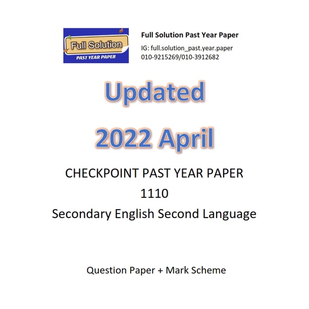 Cambridge Secondary Checkpoint 1110 English As Second Language Past