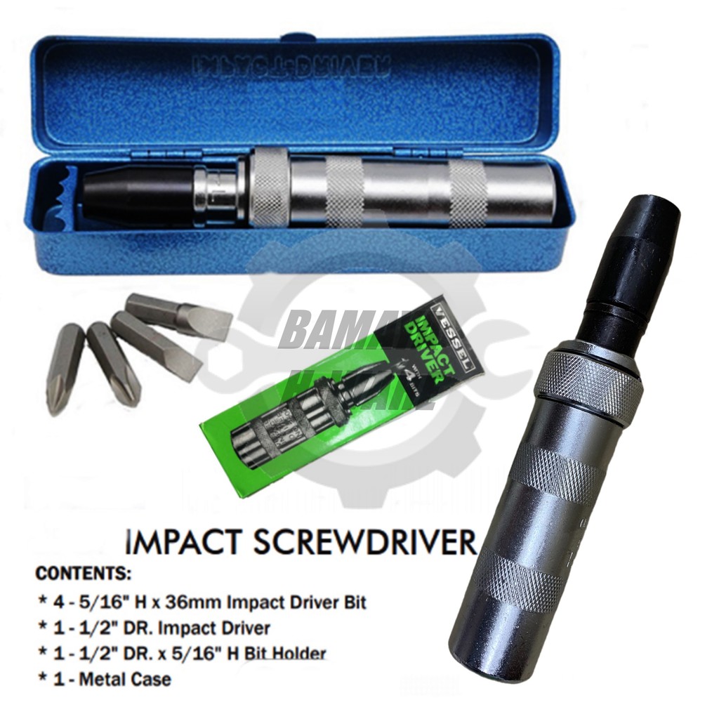 Vessel IMPACT DRIVER With 4 Bits. Impact Driver. Shopee Malaysia