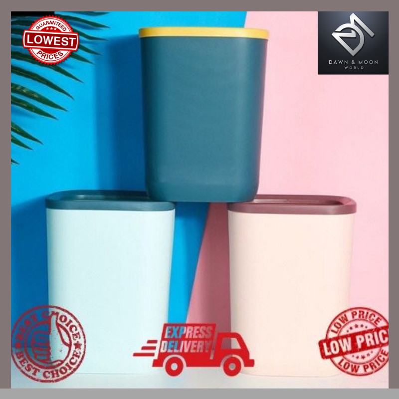 💛D&M💛 10L Indoor Dustbin Home Office Use Trash Can Rubbish Bin Kitchen ...