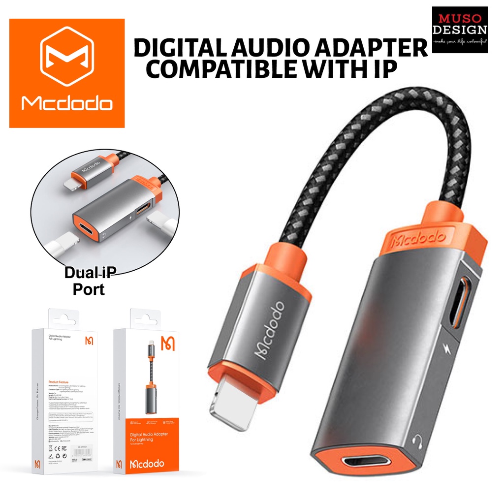 Double Adaptateur Audio Lightning, Mcdodo [CA-4701] [Charge +