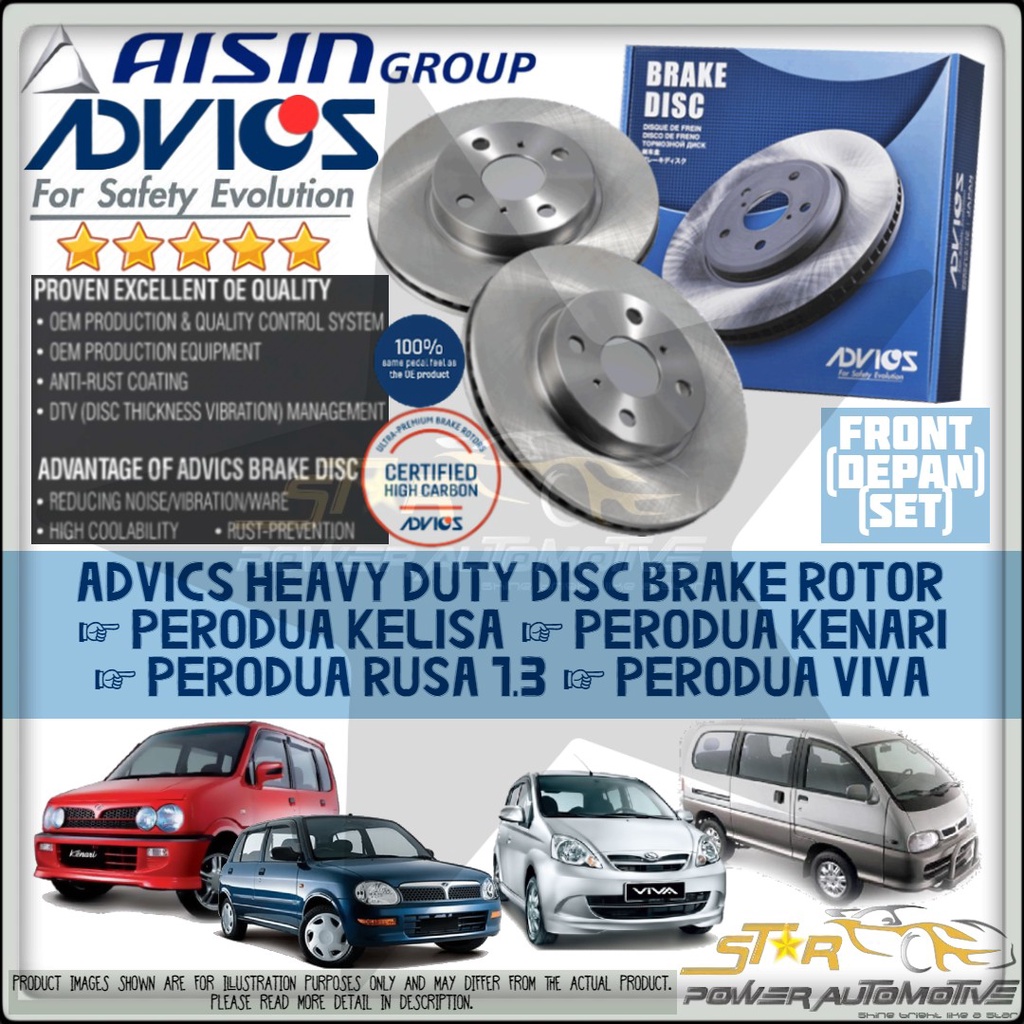 AISIN ADVICS Heavy Duty Perodua Kelisa / Kenari / Rusa 1.3 / Viva Brake ...