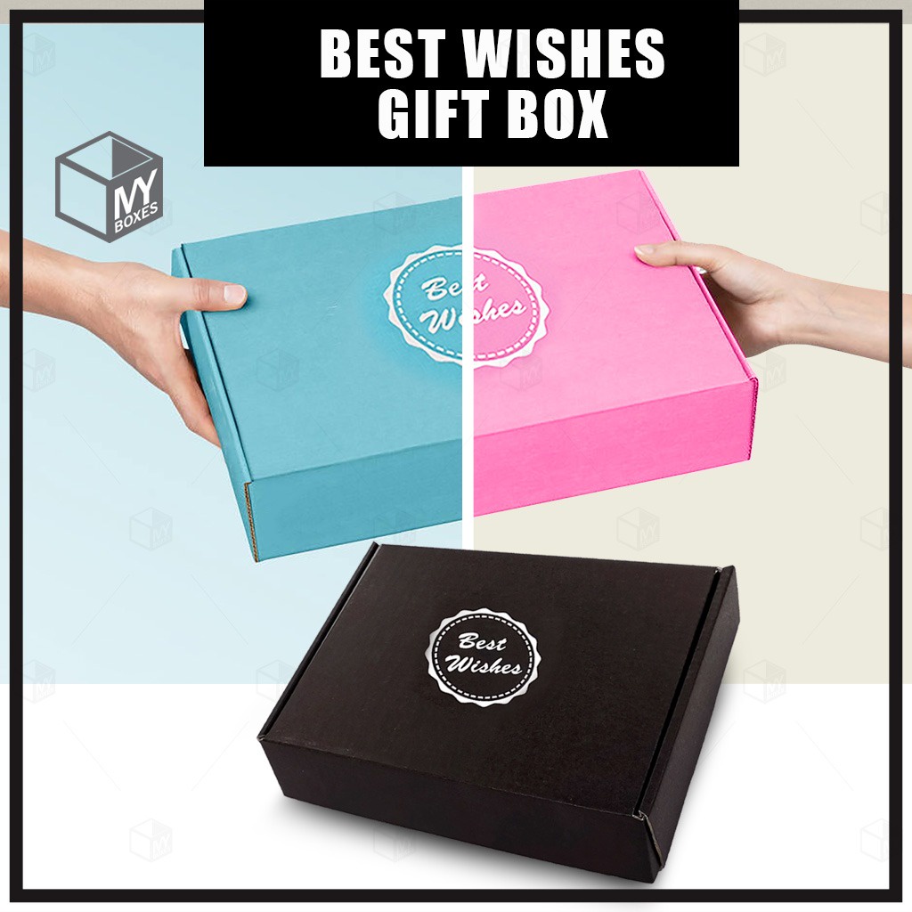 Best Wishes Colour Gift Box Craft Paper Box Pizza Box Carton Box Kotak ...
