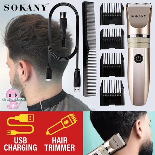 🔥 🔥 SOKANY Hair Clipper USB Charging Hair Trimming Cutter with 4