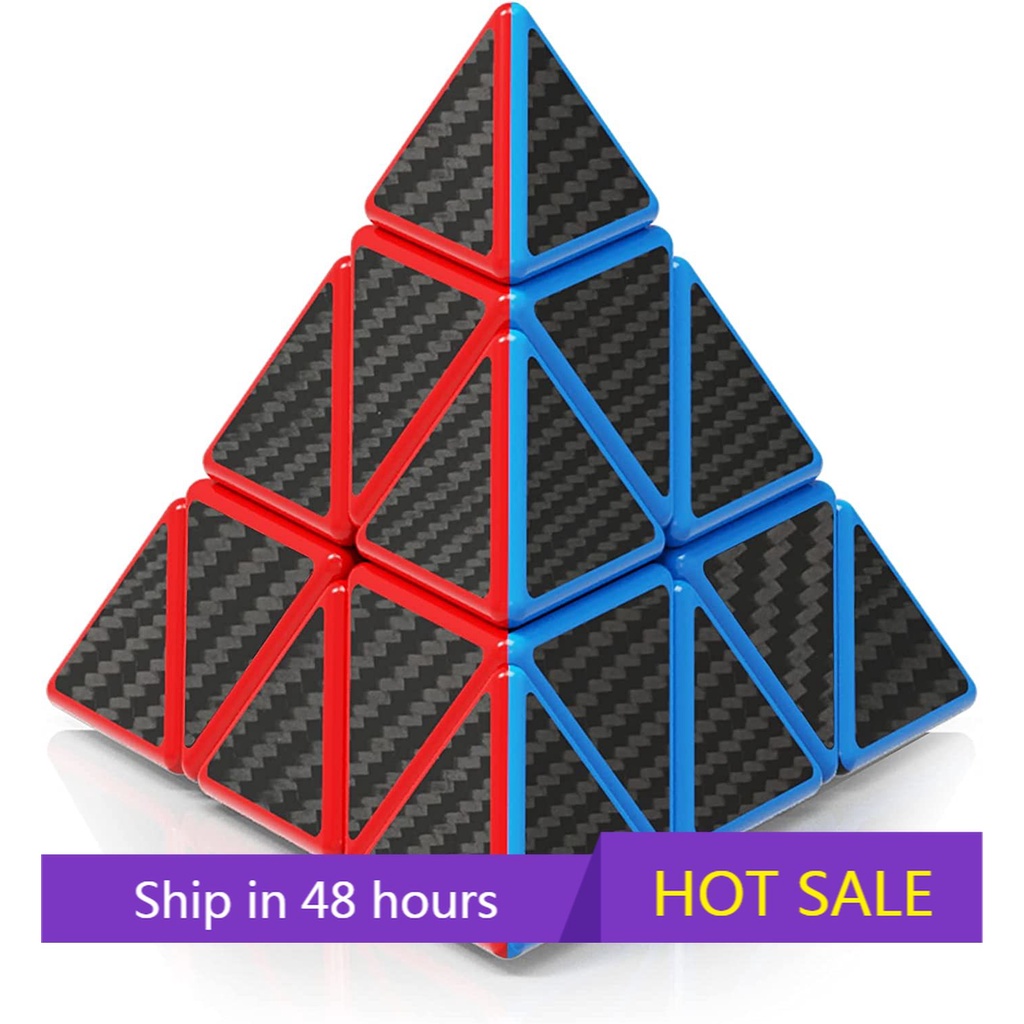 Pyramid Cube, 3x3x3 Triangle Magic Cube; Carbon Fiber Vivid Colors ...