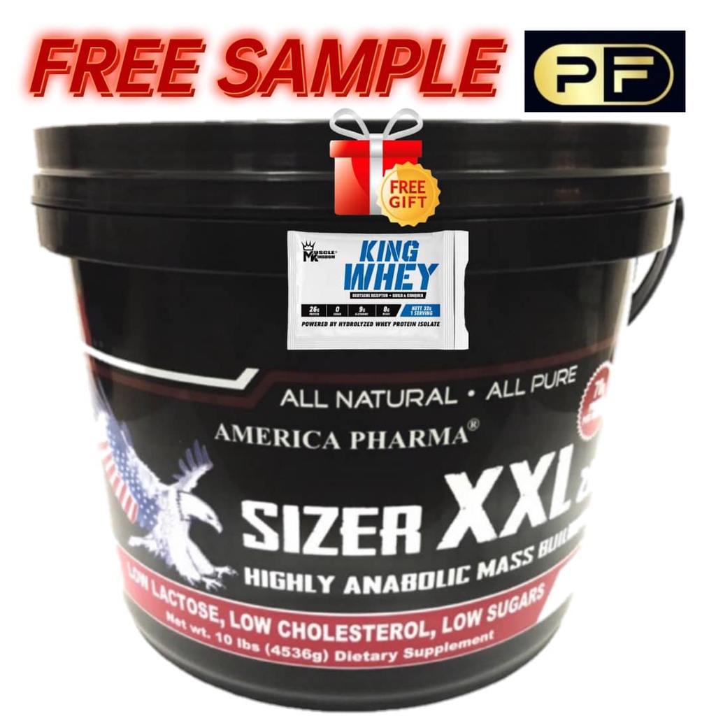 America Pharma Sizer Xxl 10lbs 4.5kg (Free Sample) - Weight Gain, Mass ...
