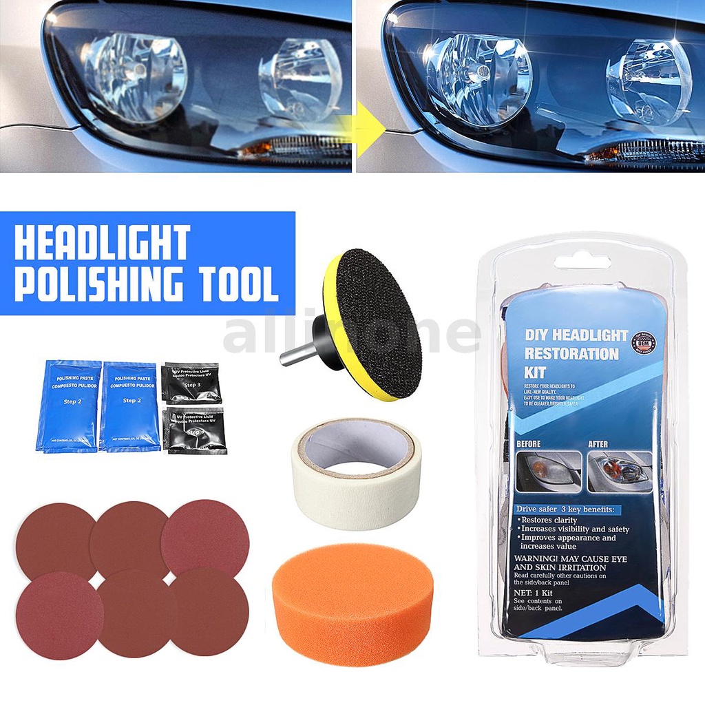 14Pcs/Set Pro Car Headlight Lens Restoration Kit Restorer System