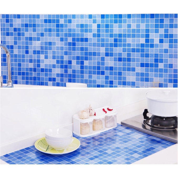 Oilproof Tile Sticker Mosaic Wallpaper kitchen Laminated Senang bersih ...
