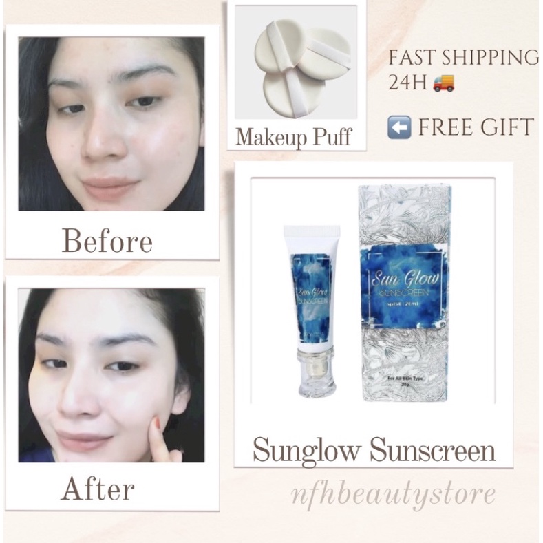 🔥 💯ORIGINAL HQ🔥 SUN GLOW SUNCREEN VIRAL + Freegift 🎁 | Shopee Malaysia