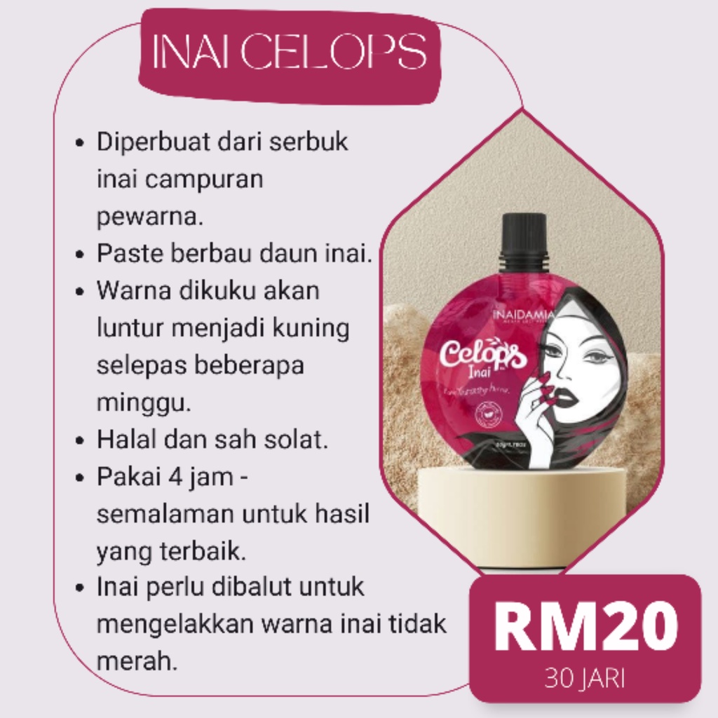 𝗜𝗡𝗔𝗜𝗗𝗔𝗠𝗜𝗔 CELUP |INAI RAMBUT ASLI |INAI SERBUK DAUN |INAI DAMIA |INAI ...
