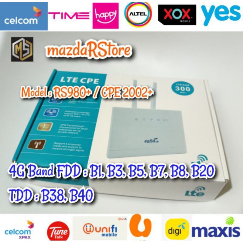Modified Unlimited Hotspot Modem/ Router 4G LTE CPE RS980+ Semua Telco ...