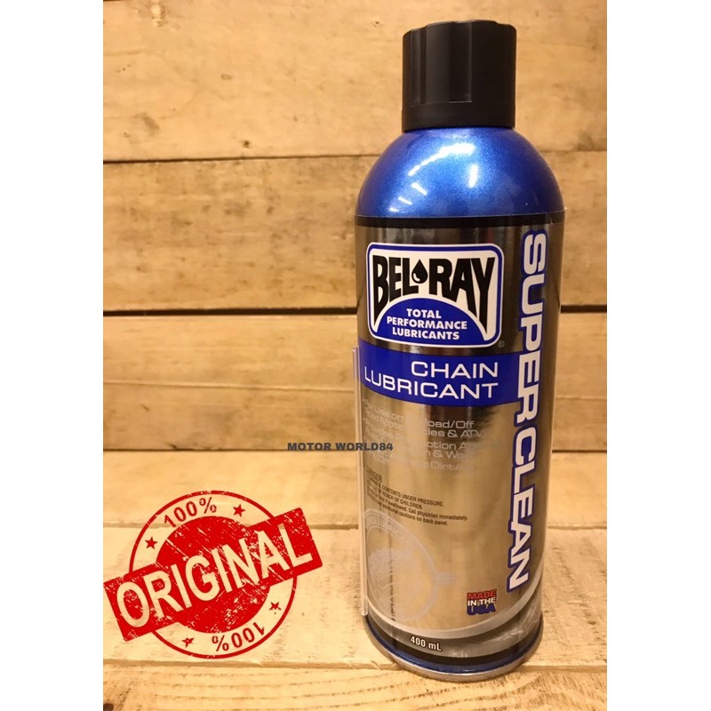 CHAIN LUBE MINYAK RANTAI SPRAY 400ML SUPER CLEAN BELRAY / BEL RAY 400ML ...