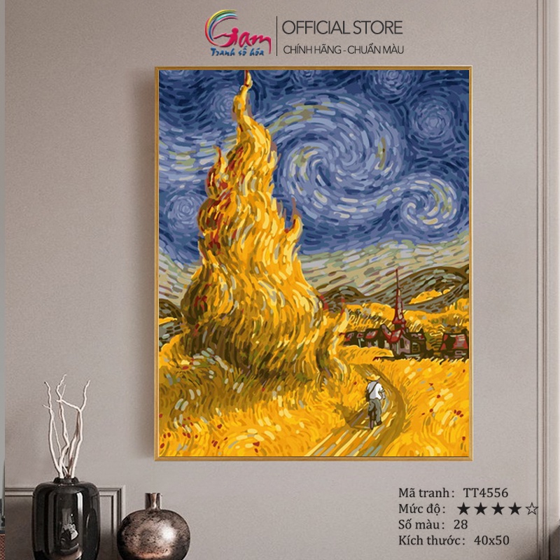 Van gogh GAM style abstract coloring by number upgraded 5ml color ...