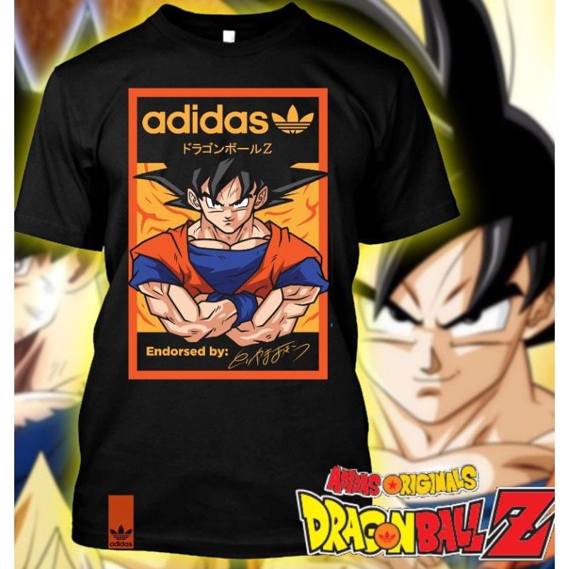 HOT ITEM ANIME DRAGONBALL FIGURE ADIDAS JAPAN Heroes Goku Mens Big Size Short Sleeve Graphic Tees for Men Women Couple Shopee Malaysia