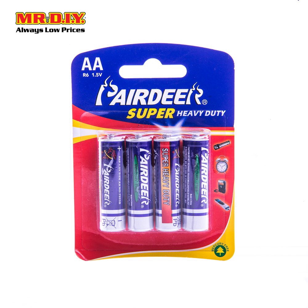 PAIRDEER AA Zinc Carbon Battery (4pc) Shopee Malaysia