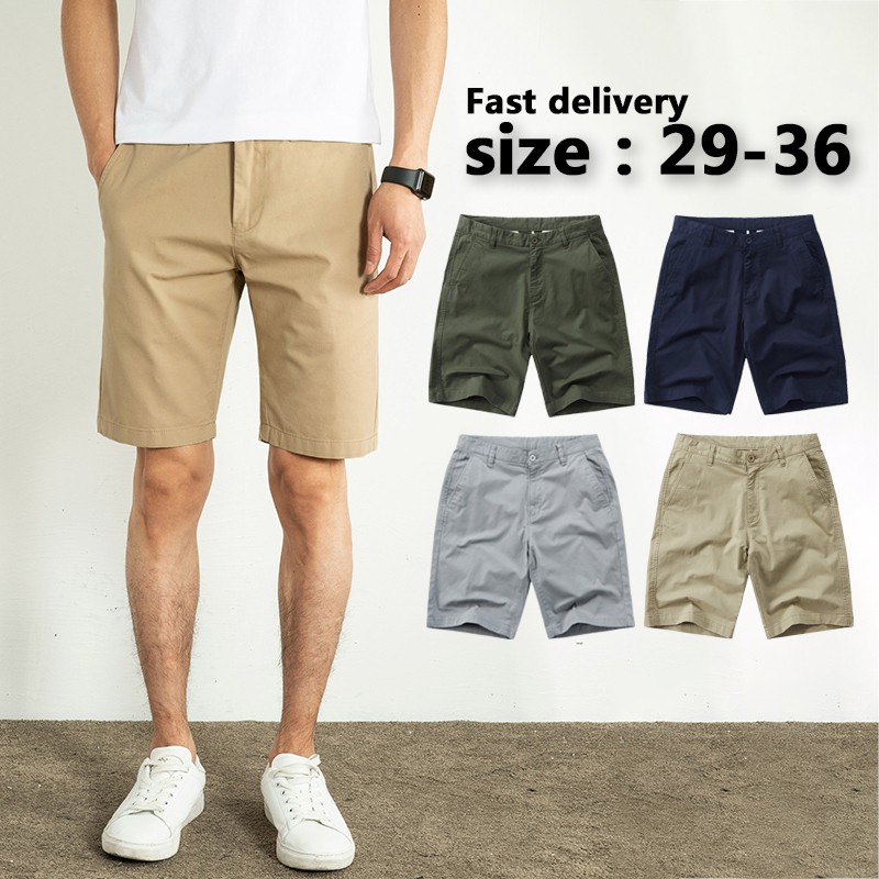 Seluar Pendek Lelaki Short Pants Men Cotton Shorts Men's Chino Plain Short  Pants for Men