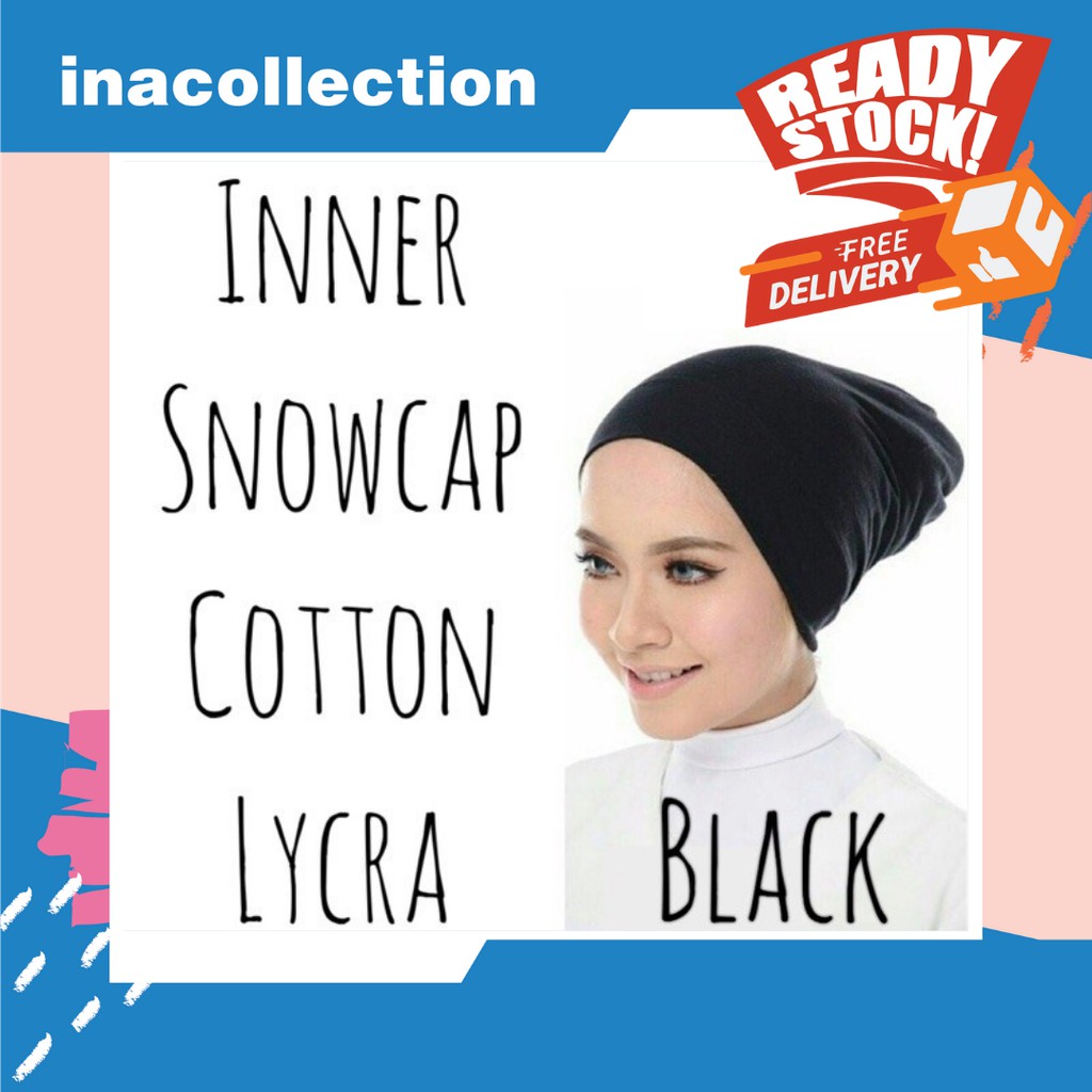 INNER SNOW CAP MURAH / INNER LUBANG / ANAK TUDUNG COTTON PREMIUM ...