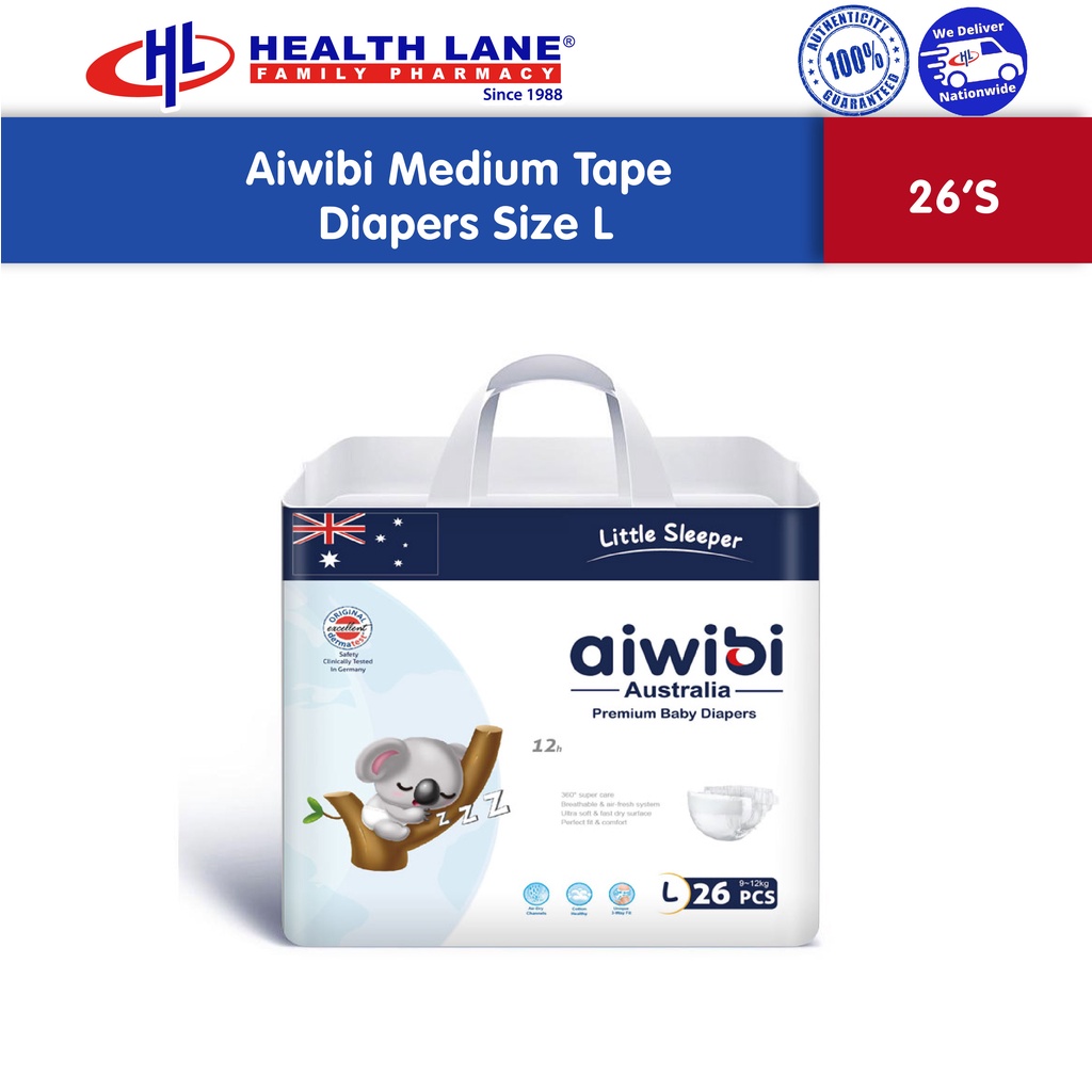 AIWIBI DIAPERS TAPE 26'S (MEDIUM PACK) - L | Shopee Malaysia