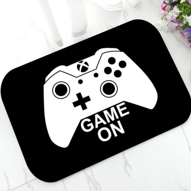Cool Black Playstation Controller Buttons Gaming Doormat Video