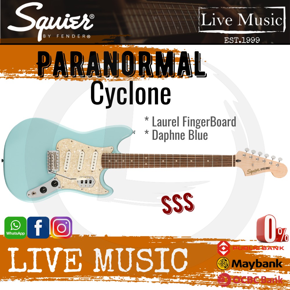 Squier paranormal deals cyclone daphne blue