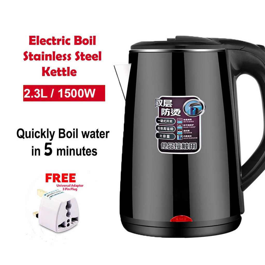 Electric Kettle, 1.5L Rapid-boil Water Boiler, Stainless Steel 304