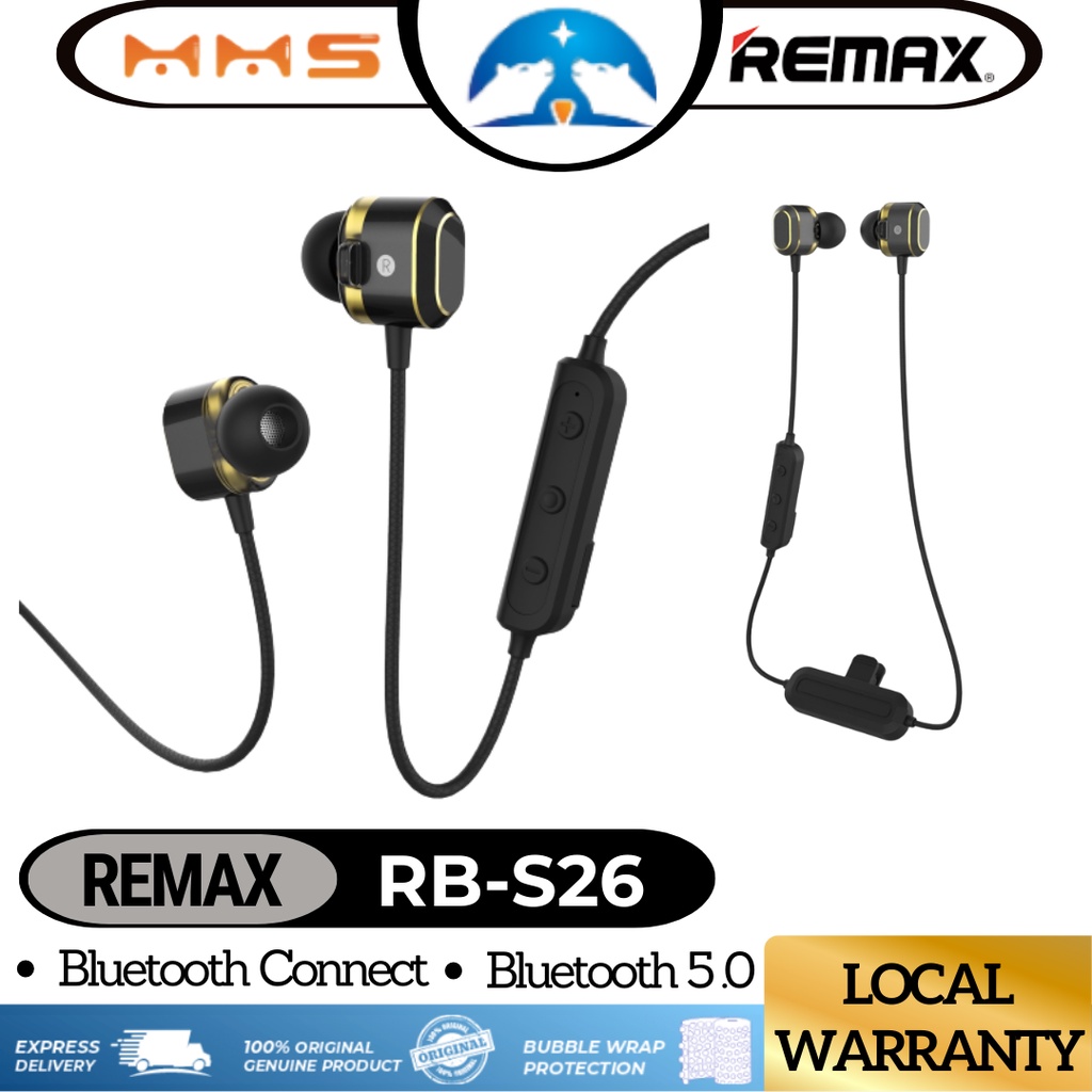 REMAX Bluetooth Earphone RB-S26 Magnet Sport Earphones Wireless ...