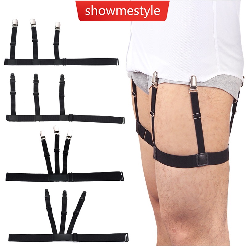 SMS 1Pair 3 Straps Business Men Garter Belt Suspender Adjustable Elastic  Shirt Stay Tucked Clip | Shopee Malaysia