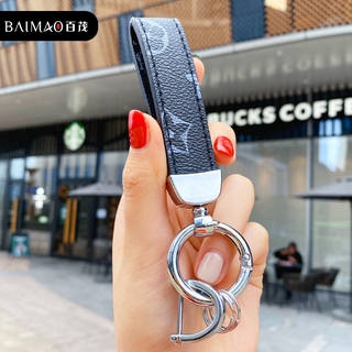 Personalised LV Leather Keychain Car key chain