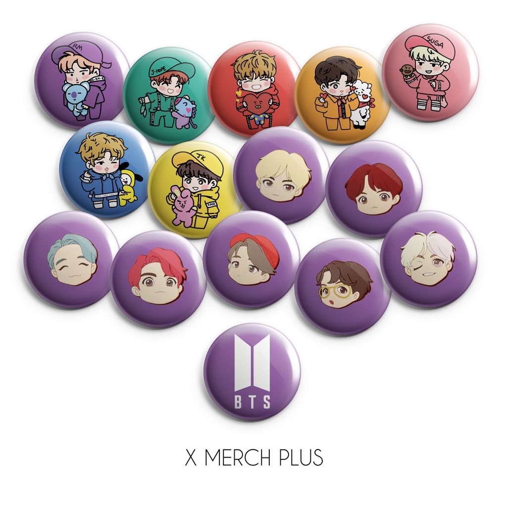 BTS Button Badge Size 44mm Medium l BTS Mcd MEAL color lookalike ...