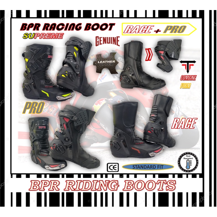 BPR RACING PRO+RACE RIDING PERFORMANCE BOOT GENUINE LEATHER CE QUALITY ...