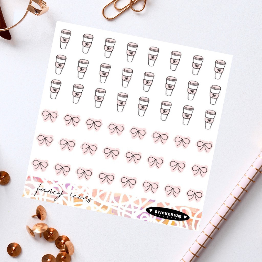 Fancy icons planner sticker sheet | Minimalist | Stickerium | Shopee ...