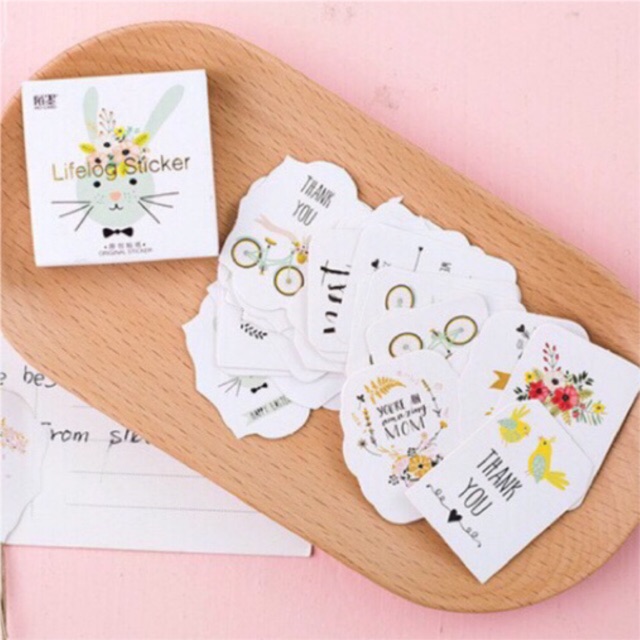 Mo Card lifelog sticker Bunny mini box sticker | Shopee Malaysia