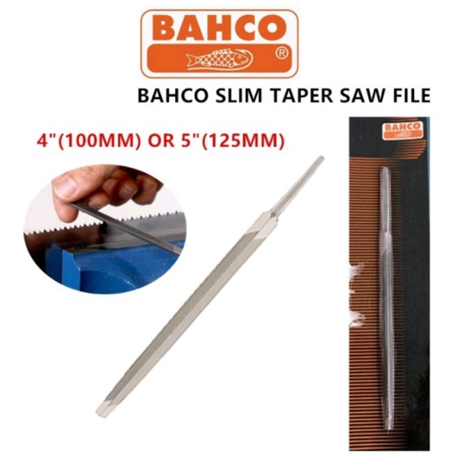 [100 ORIGINAL] BAHCO Triangle Sharpening Saw File (4" 100mm / 5" 125mm