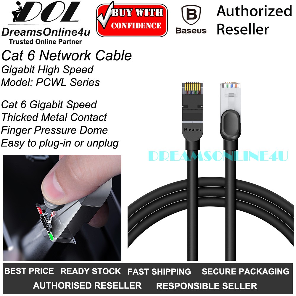 Baseus Round Gigabit Cat 6 RJ45 Oxygen Free Cross Skeleton Network ...