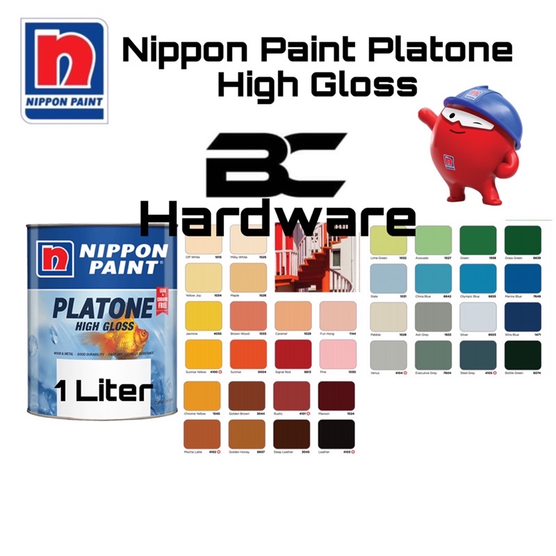 1L Nippon Paint Platone High Gloss Wood & Metal Paint Cat Kayu & Cat ...