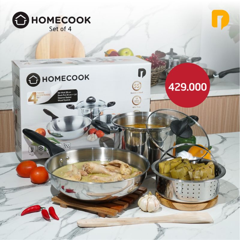 Homecook Multi-Purpose Pan Set Of 4 | Shopee Malaysia
