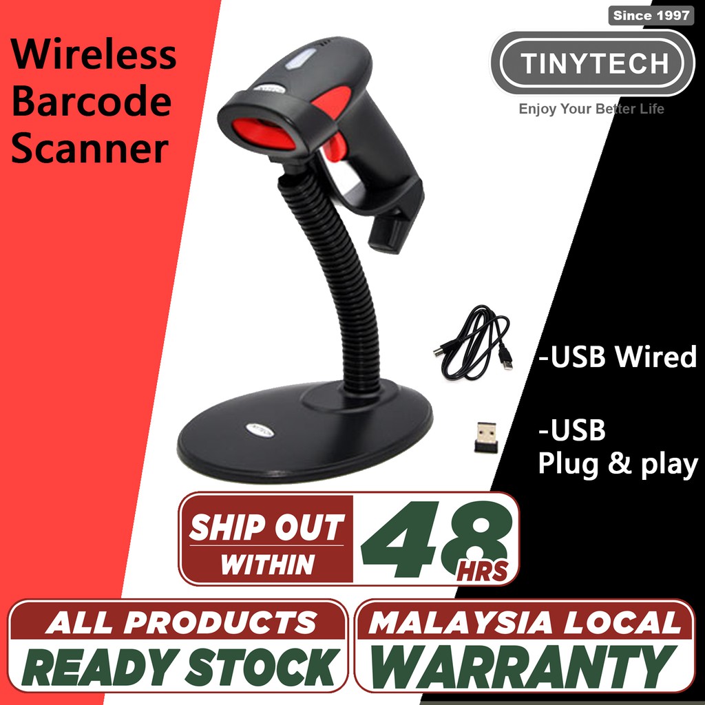 2 IN 1 USB WIRED & WIRELESS BARCODE SCANNER Plug & play Lithium battery ...