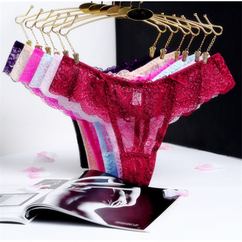 Women Sexy Lace G String Panties Transparent Thong Underwear Women
