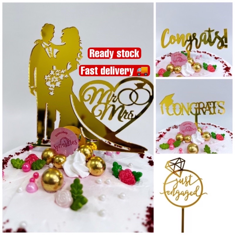 Kek Cake Topper Selamat Pengantin Bertunang Wedding Engagement Bride ...